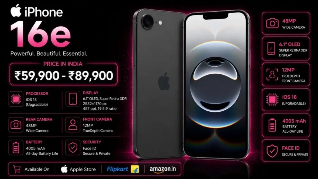 iPhone 16e Price in India - Specifications, EMI & Offers (Aug 2026)