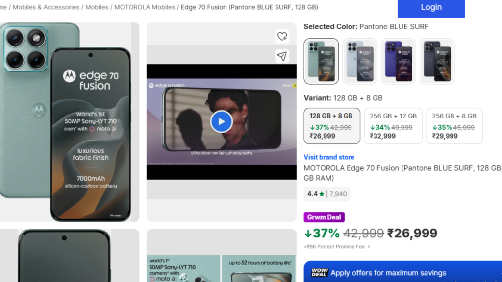 motorola edge 70 fusion price in india flipkart