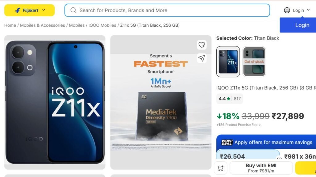 iqoo z11x 5g flipkart price