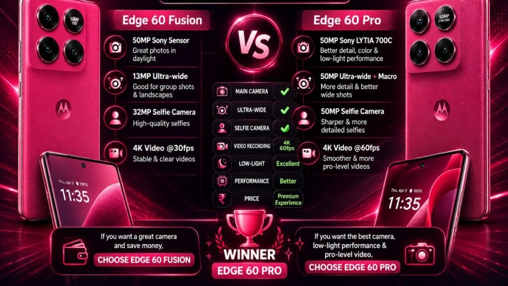 motorola edge 60 pro vs edge 60 fusion: How Do the Cameras Compare?