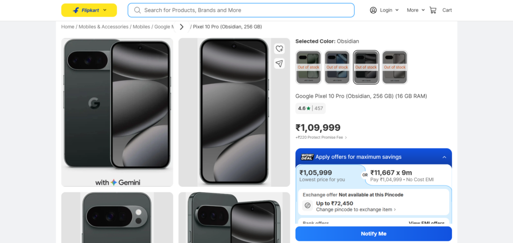 what is the price of google pixel 10 pro