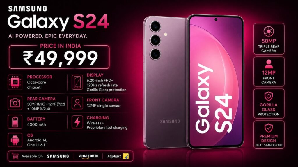 Samsung Galaxy S24 Price in India: ₹49,999 Onwards