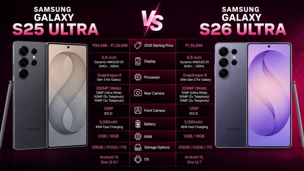 Samsung Galaxy S25 Ultra vs S26 Ultra - Which Is Better to Buy?