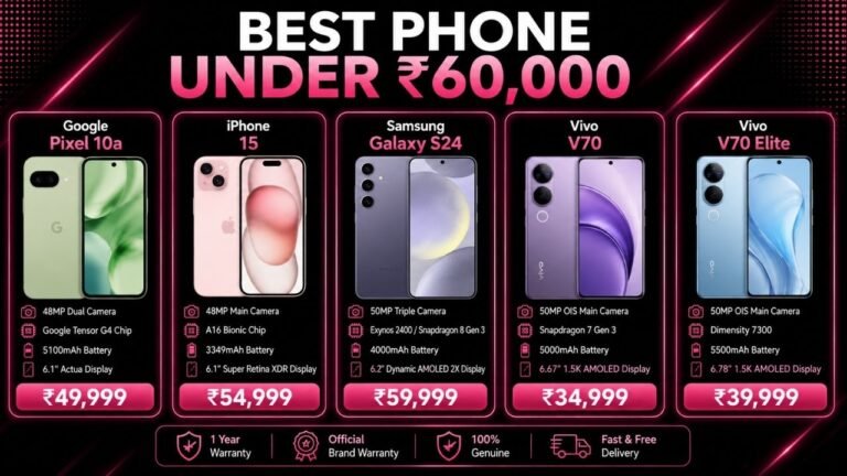 Best Phone Under 60000 in India (21st August 2026) - Top 10 Tested & Ranked
