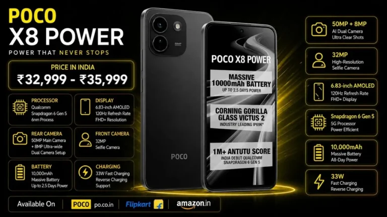 POCO X8 Power 5G Price in India, Specifications, Launch Date, Colours & EMI (2026)