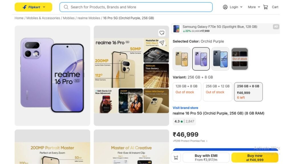 Realme 16 Pro 5G Price on Flipkart, Amazon & Other Platforms