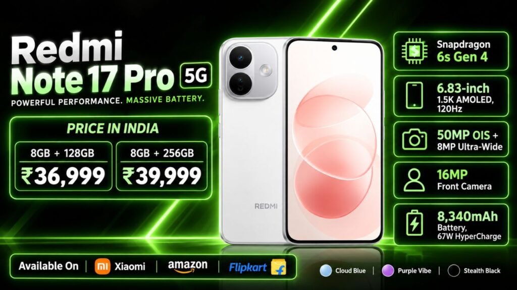 Redmi Note 17 Pro 5G Price in India, Specifications, Launch Date, Colours, Bank Offers & EMI (2026)