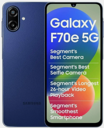 Samsung Galaxy F70e 5G Colours: Spotlight Blue and Limelight Green