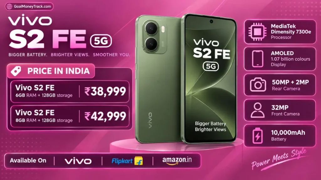 Vivo S2 FE Price in India, Specifications, Colours, EMI, Launch Date & Bank Offers (2026)
